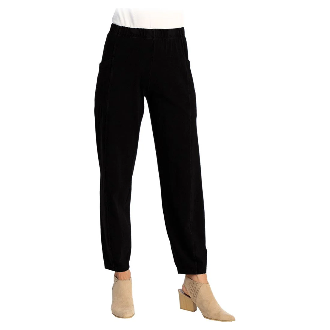 Jess & Jane Lantern Side Patch Pocket Knit Pants (Multiple Colors) (M100) - Image 4
