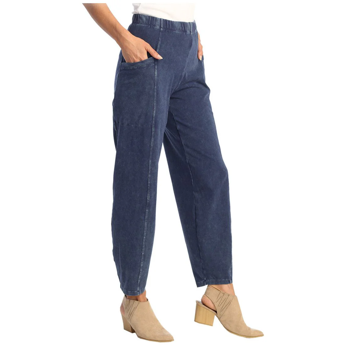 Jess & Jane Lantern Side Patch Pocket Knit Pants (Multiple Colors) (M100) - Image 7
