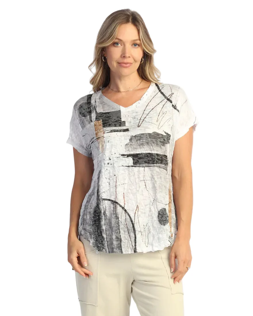 Jess & Jane Tango Poly Rayon Dolman Sleeve Crushed V- Neck Tunic (SC1-2180)