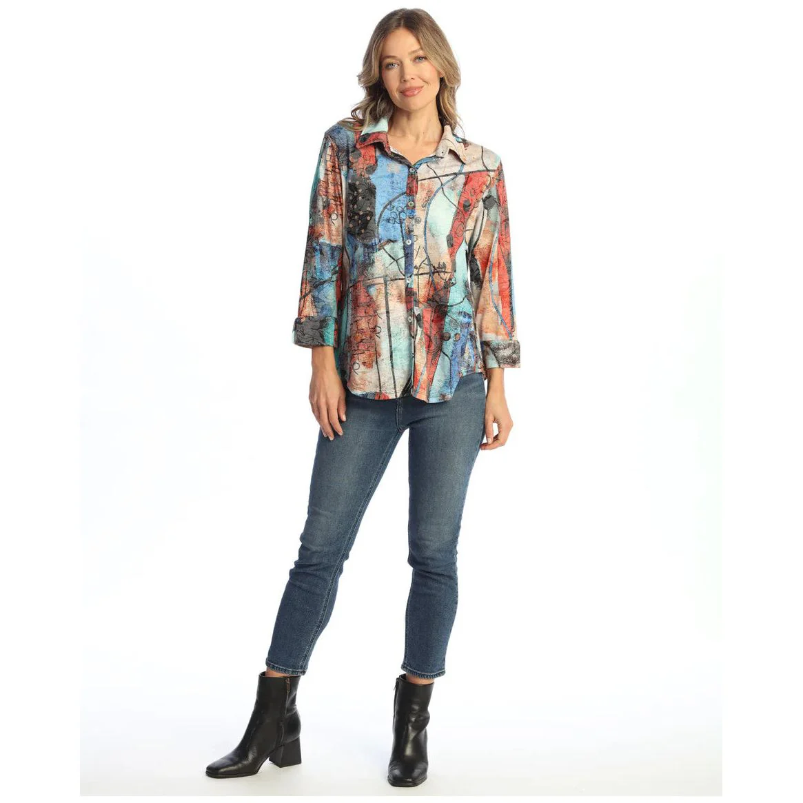 Jess & Jane Vogue Button Front Shirt (SG1-2129) - Image 2