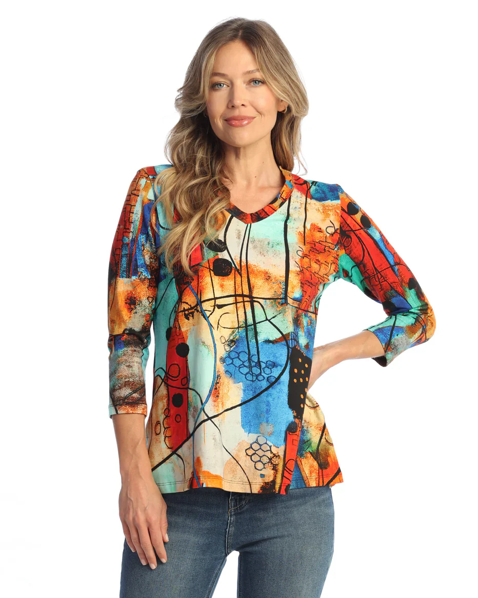 Jess & Jane Vogue V-Neck Knit Top