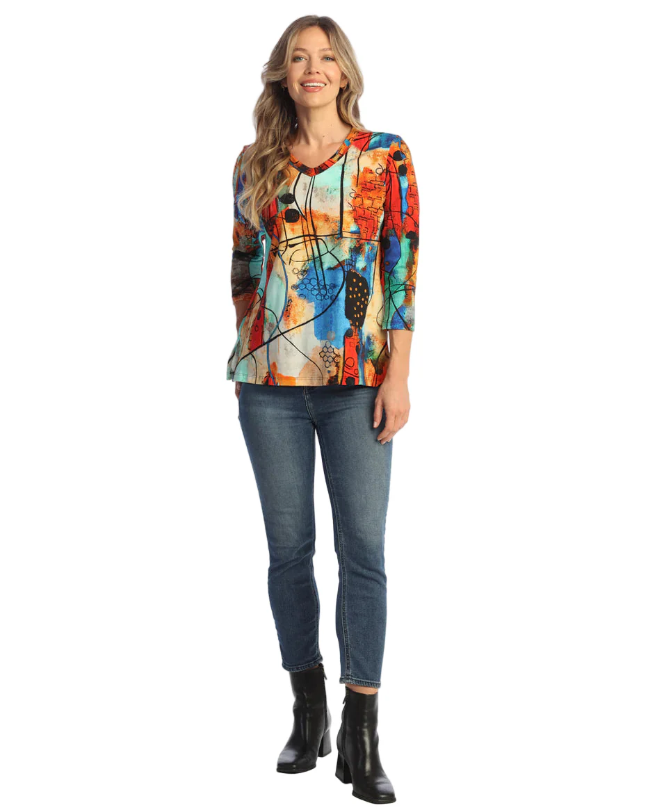 Jess & Jane Vogue V-Neck Knit Top - Image 2