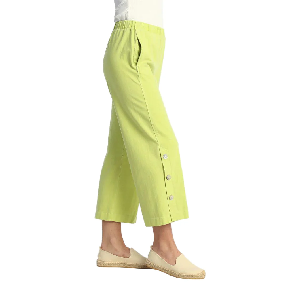 Jess & Jane Weekend Jersey Pants with Pockets & Side Buttons (3 Colors) (WK13) - Image 2