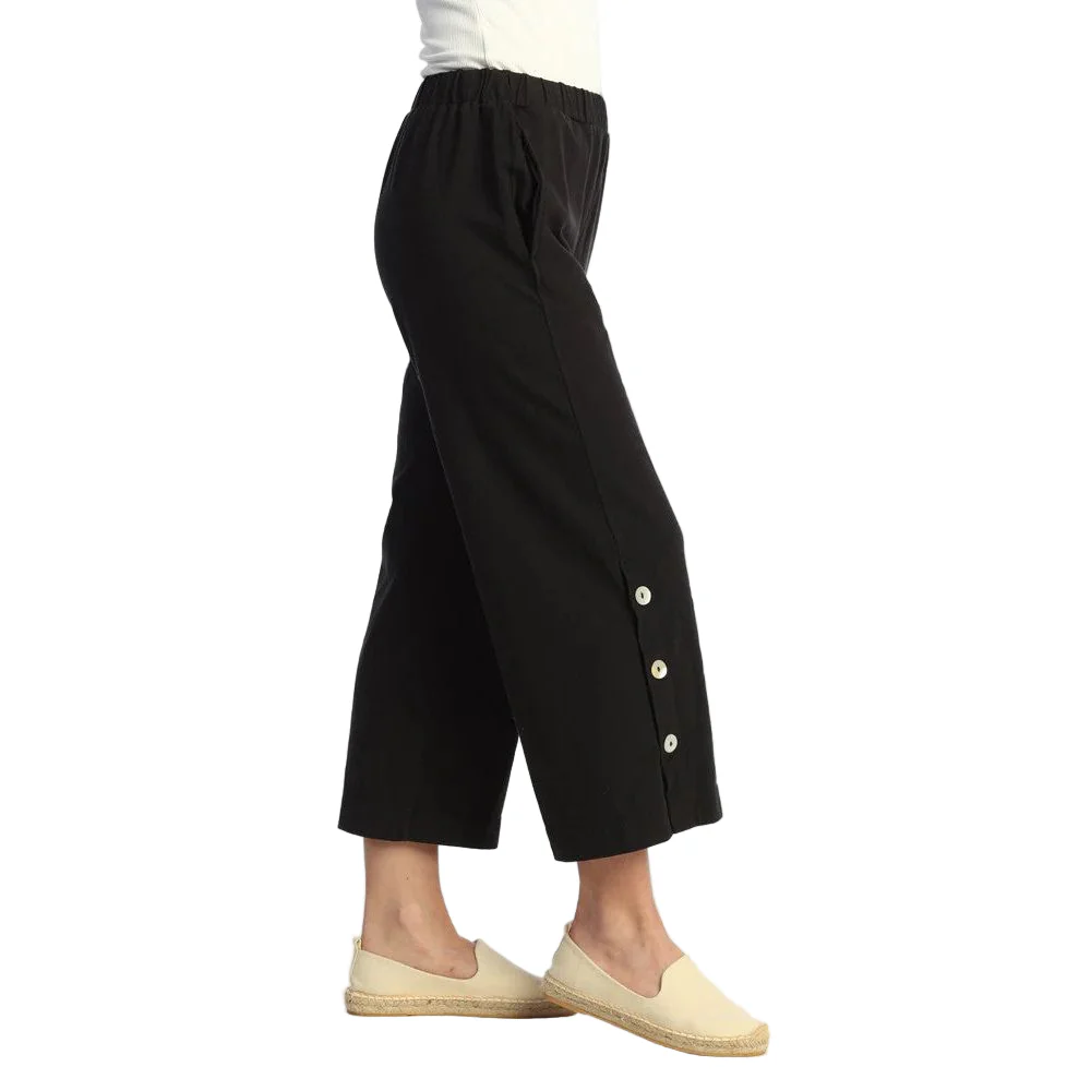 Jess & Jane Weekend Jersey Pants with Pockets & Side Buttons (3 Colors) (WK13) - Image 5