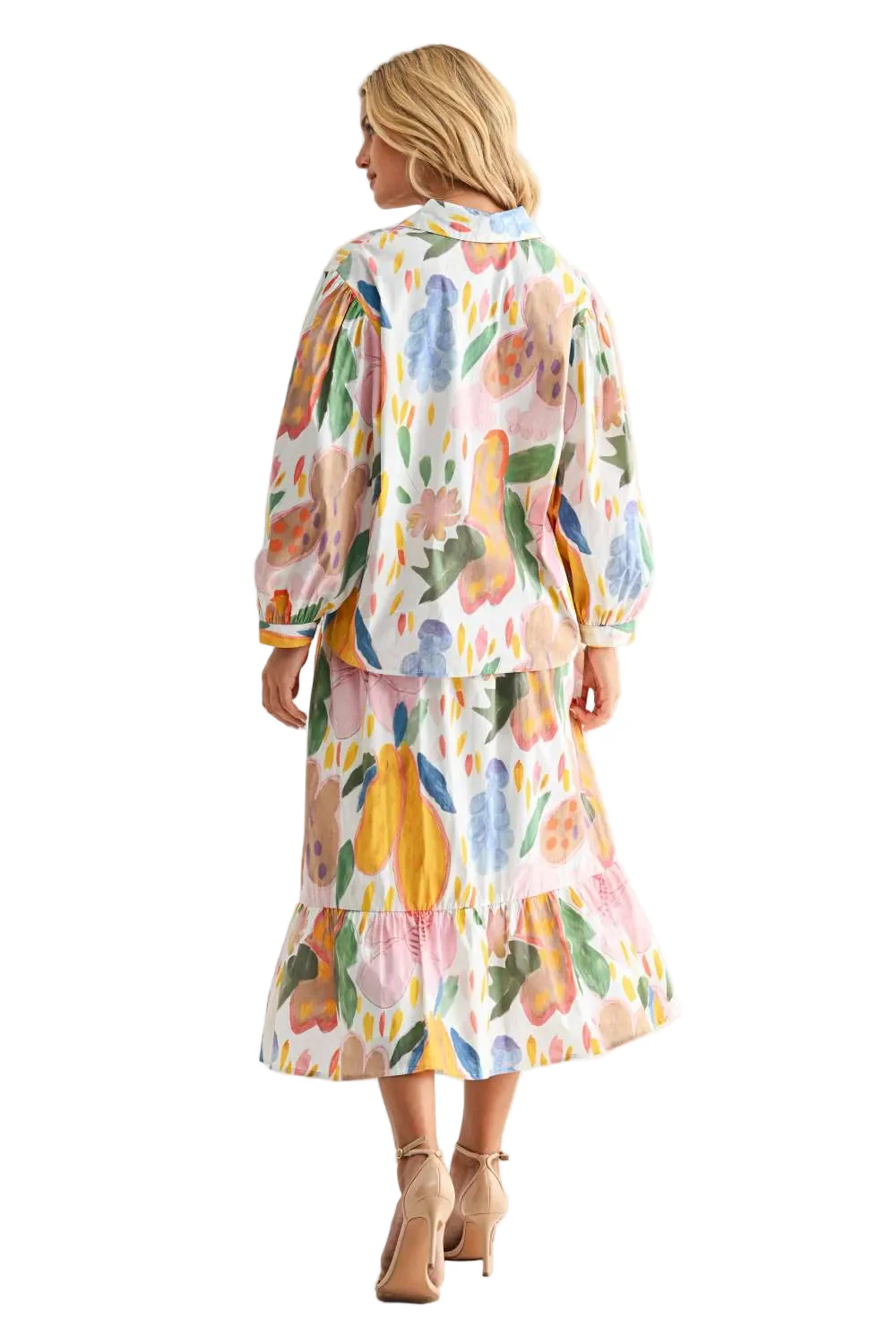 Joh Jordan Puff 3/4 Sleeve Spring Floral Shirt (36222W) - Image 2