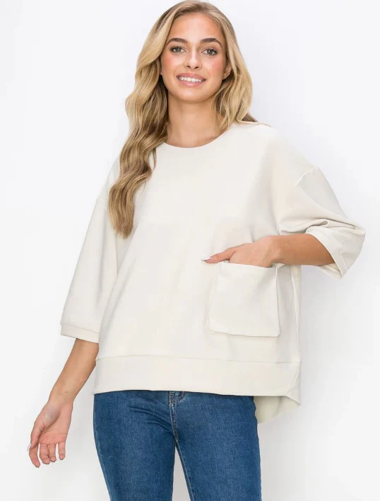 Joh Karen Knit Crepe Top (3 Colors) (33069K) - Image 3