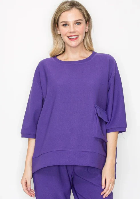 Joh Karen Knit Crepe Top (3 Colors) (33069K) - Image 4