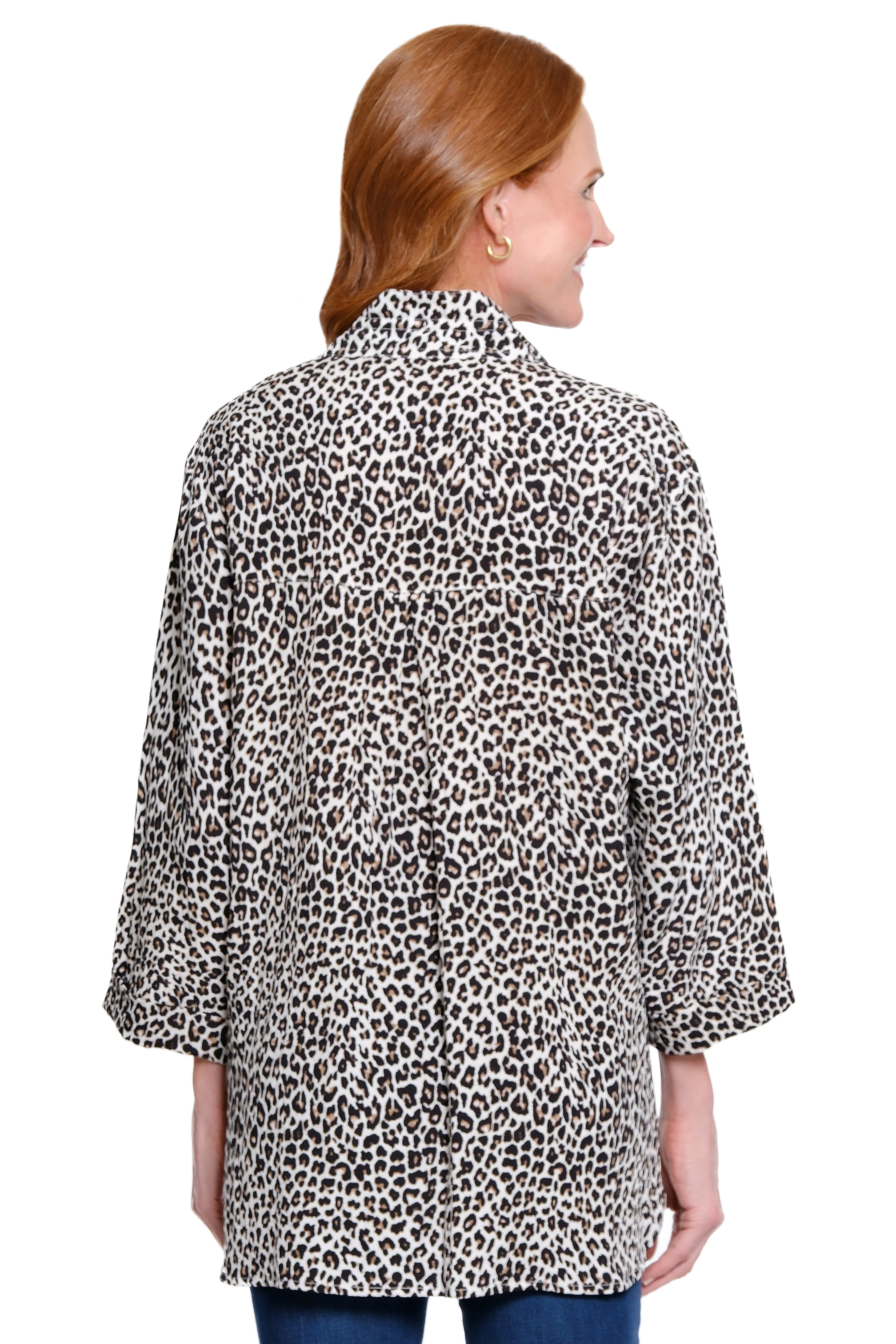 John Mark Animal Print Camp Shirt with Wire Collar (J56125BM) - Image 2