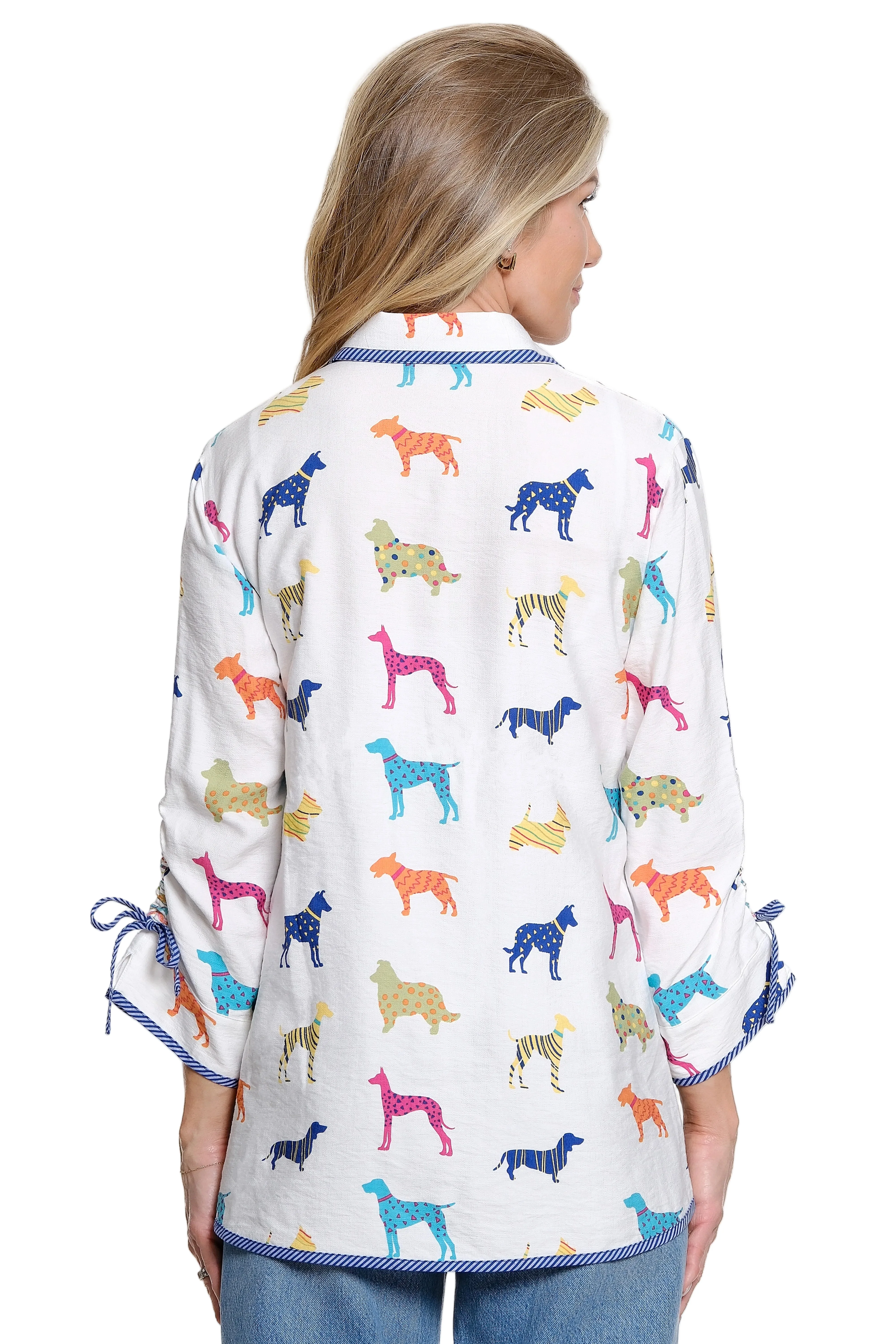 John Mark Dog Print Blouse (J26433BM) - Image 2