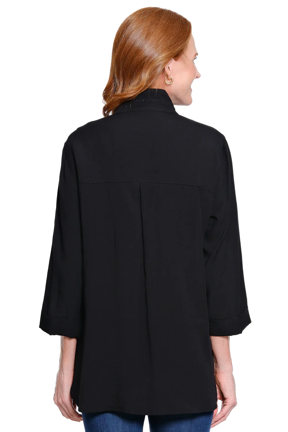 John Mark Solid Wire Collar Button Front 3/4 Sleeve Camp Shirt (4 Colors) - Image 4