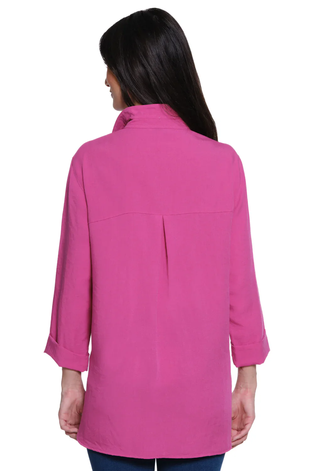 John Mark Solid Wire Collar Button Front 3/4 Sleeve Camp Shirt (4 Colors) - Image 6