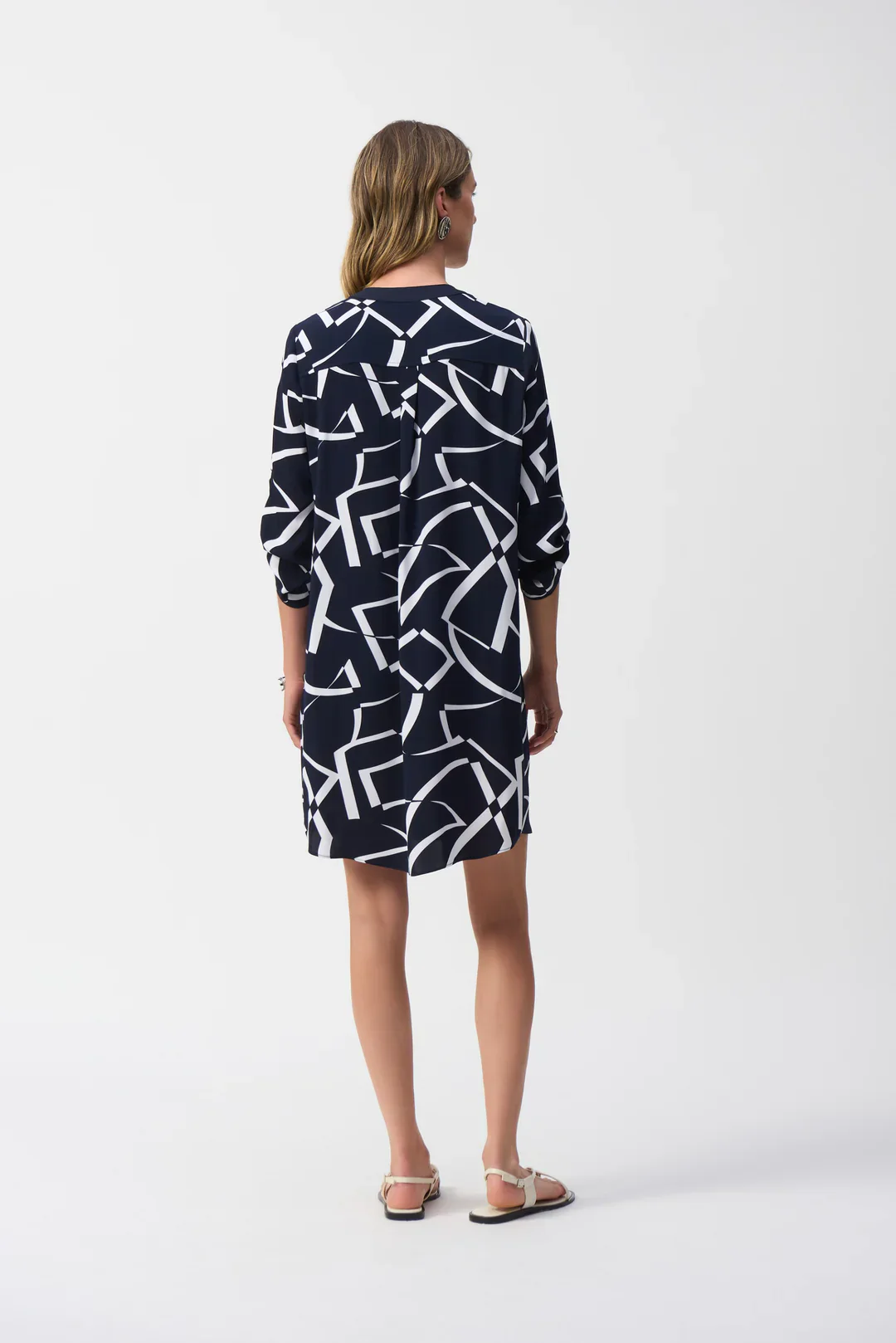 Joseph Ribkoff  Geo Print Straight Dress  (251143)(Midnight Blue )( Size 10) - Image 2