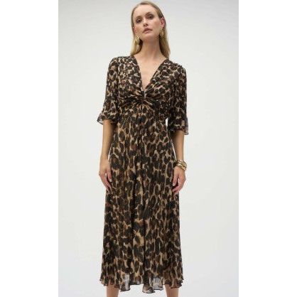 Joseph Ribkoff Animal Print Fit & Flare Dress (BRN/BLK) - Image 3