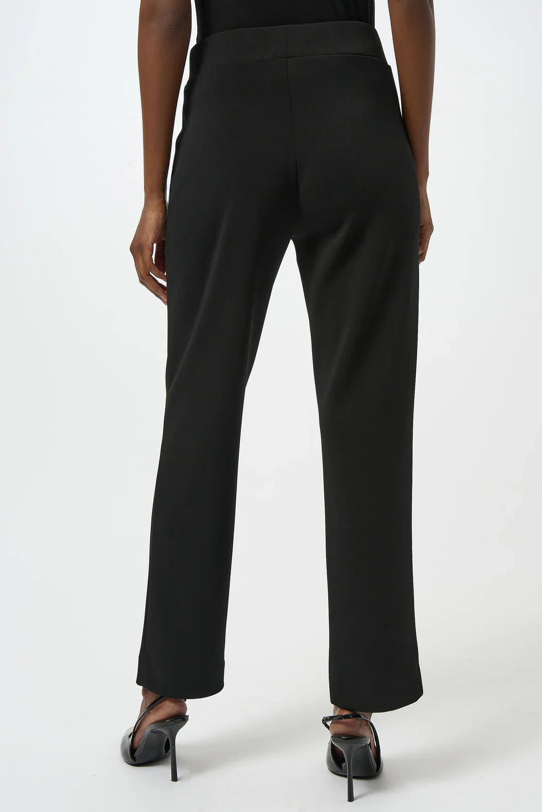 Joseph Ribkoff Straight Leg Solid Pearl Accent  Pant (254185)(Black) - Image 2