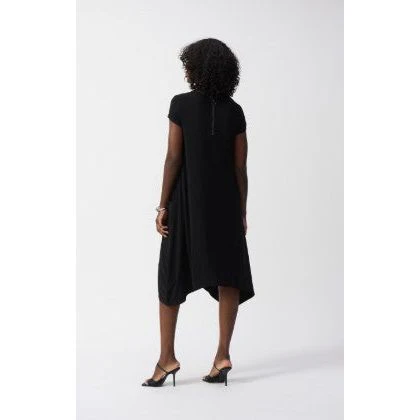 Joseph Ribkoff Black Casual A- Line Pocket Dress - Image 3