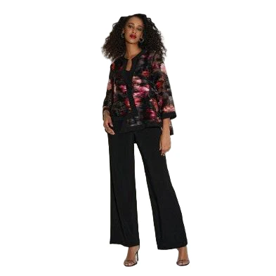Joseph Ribkoff Burnout Floral Print Black Jacket (253792) - Image 4