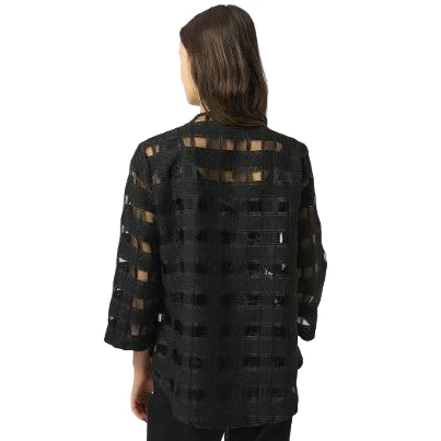Joseph Ribkoff Burnout Grid Jacket (253199)(Black) - Image 2