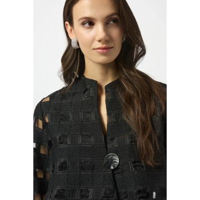 Joseph Ribkoff Burnout Grid Jacket (253199)(Black) - Image 3