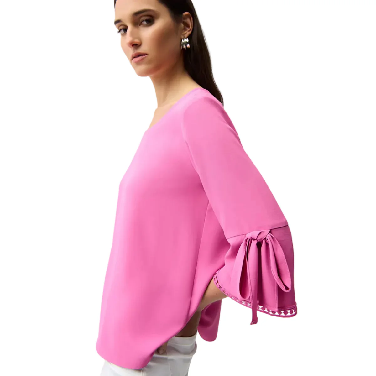 Joseph Ribkoff Tie sleeve Pull-over (261070)(Pink Sherbert) - Image 3