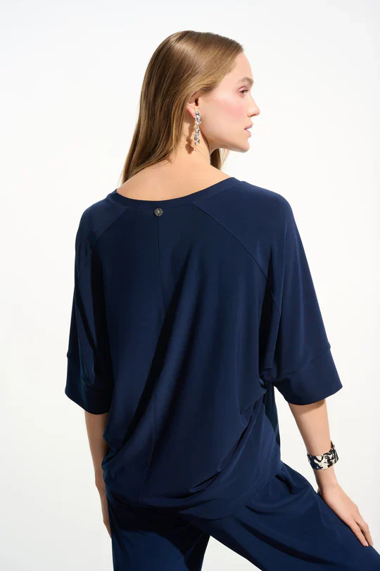 Joseph Ribkoff Indigo V-Neck Pullover Top - Image 3