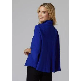 Joseph Ribkoff Mandarin Collar Flare Sleeve Sapphire Jacket (193198) - Image 3