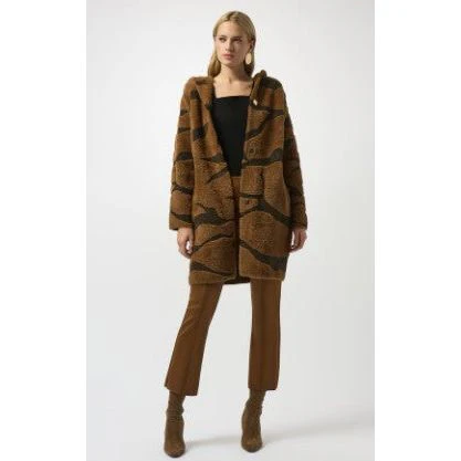 Joseph Ribkoff Marled Flare Leg High Rise Brown Pant (243178)(Brown) - Image 3