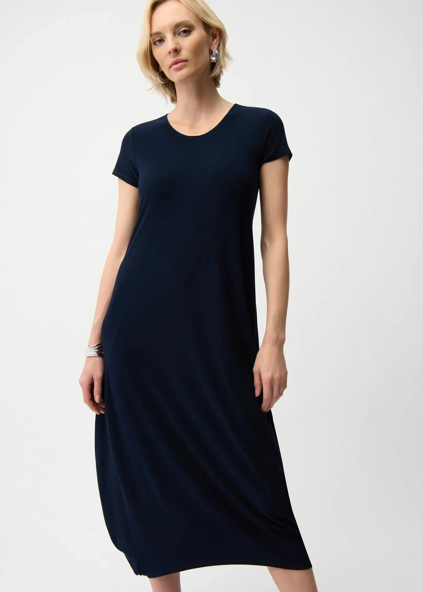 Joseph Ribkoff Midnight Blue Cocoon Dress - Image 3