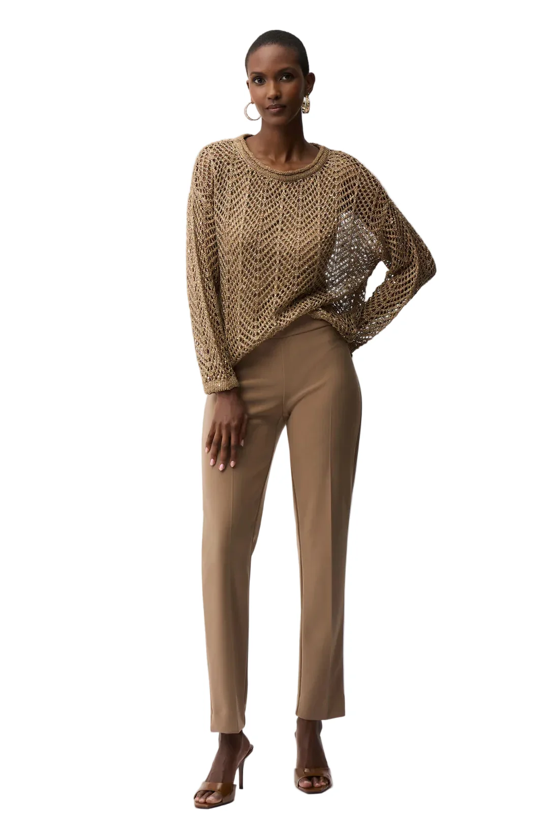 Joseph Ribkoff Pull-On High Waisted Pant (144092)(Tigers Eye) - Image 2