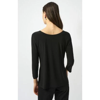 Joseph Ribkoff Relaxed Fit Scoop Neck Black Pullover Top - Image 2