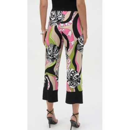 Joseph Ribkoff Relaxed Floral Summer Pants (BLK/MULTI) - Image 2