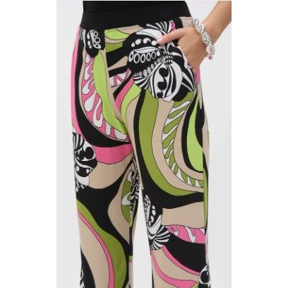 Joseph Ribkoff Relaxed Floral Summer Pants (BLK/MULTI) - Image 3