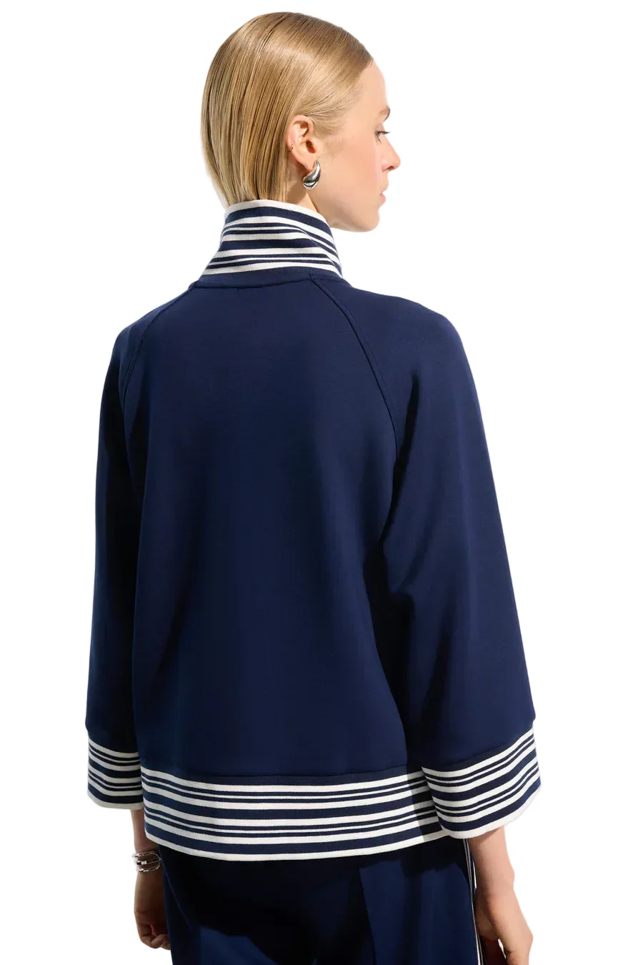 Joseph Ribkoff Funnel Collar Full Zip Jacket (Midnight Navy)(261617) - Image 2