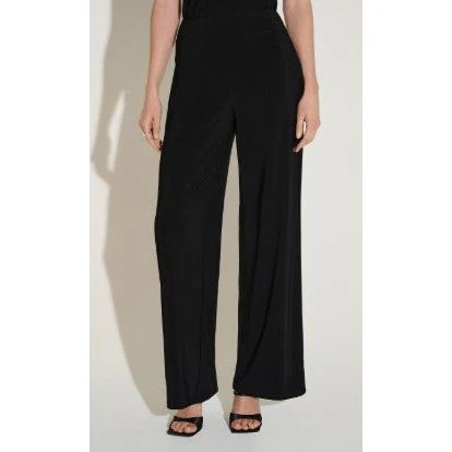 Joseph Ribkoff Wide Leg High Waisted Solid Black Pant (21340-11) - Image 2