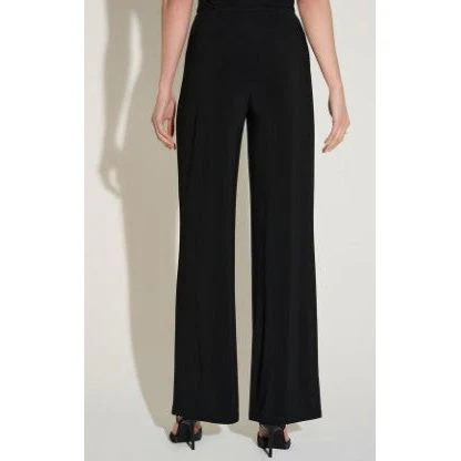 Joseph Ribkoff Wide Leg High Waisted Solid Black Pant (21340-11) - Image 3