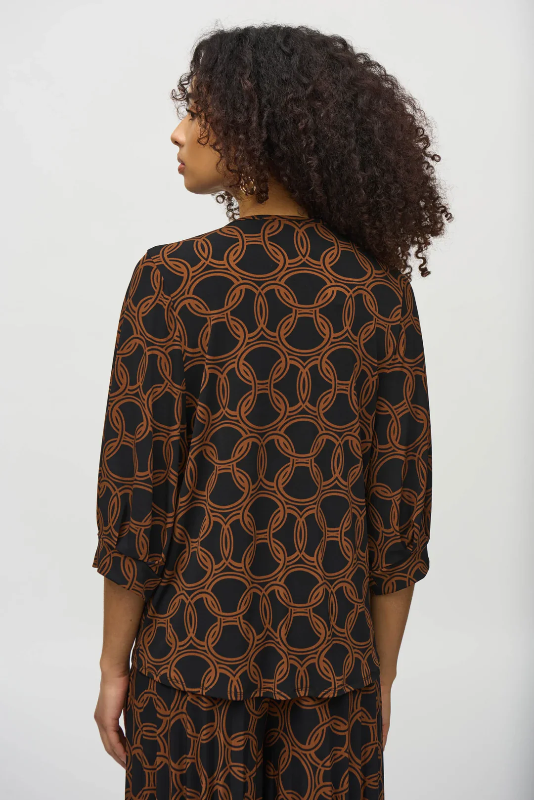 Joseph Ribkoff Chain Print  Top (244080)(Black Chestnut )(Size 16) - Image 2