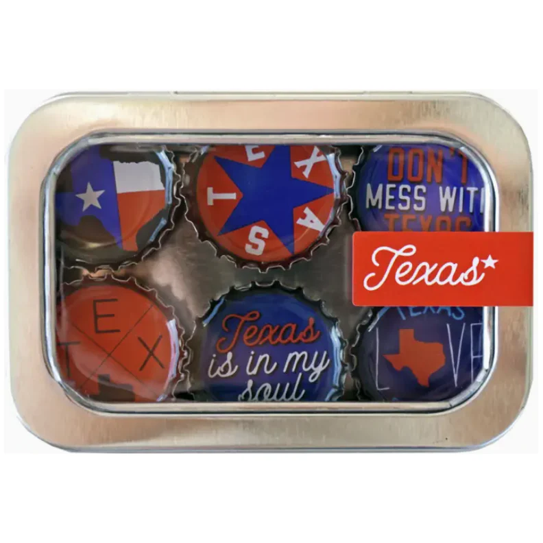 Kate's Magnets-Texas Themed Bottle Cap Magnets Set of 6 - Image 2
