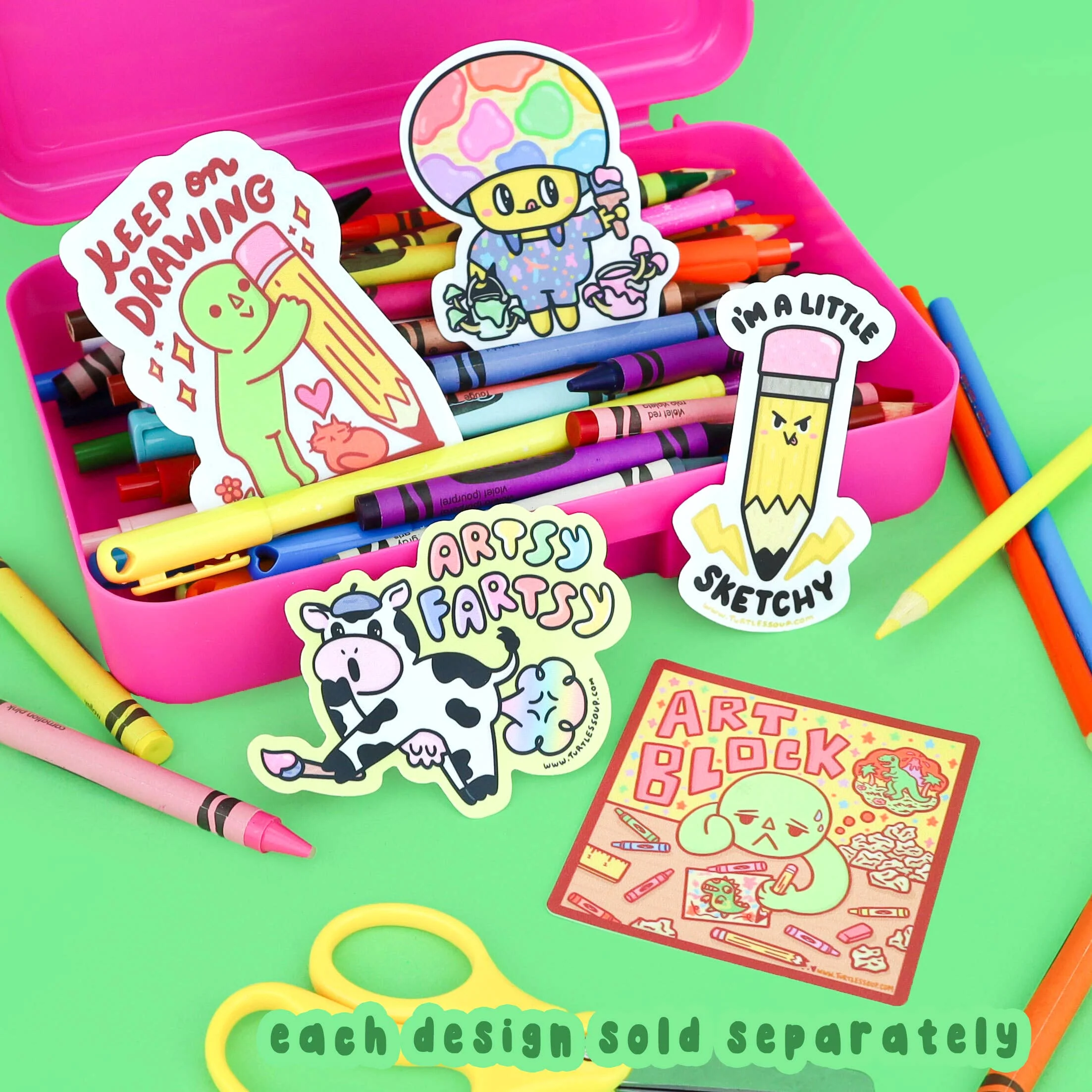 Keep On Drawing Artist Art Illustration Vinyl Sticker - Image 2