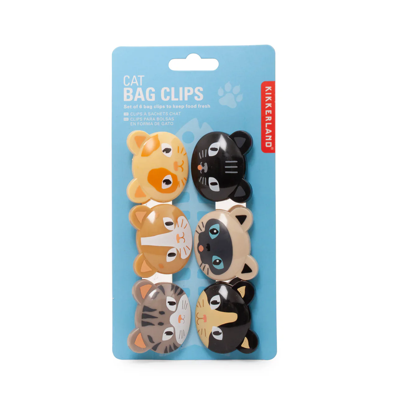 Kikkerland Cat Bag Clips Set of 6 - Image 3