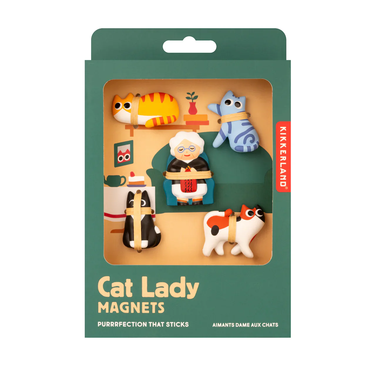 Kikkerland Cat Lady Magnets Set of 5 - Image 3
