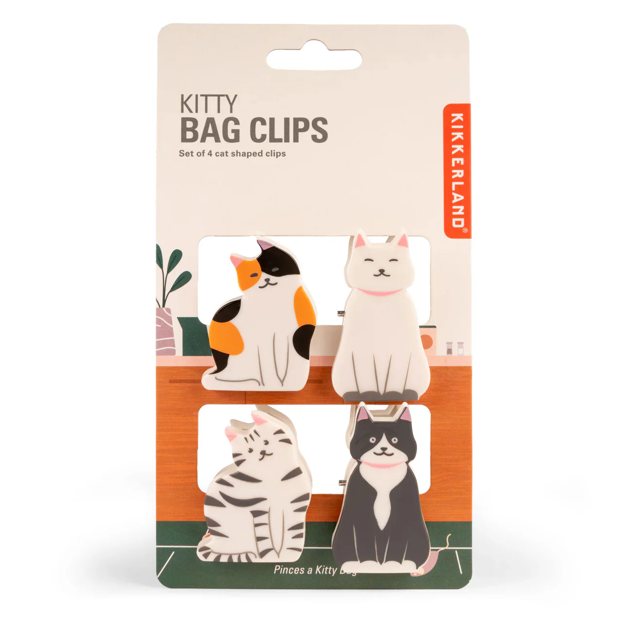 Kikkerland Kitty Bag Clips Set of 4 - Image 3
