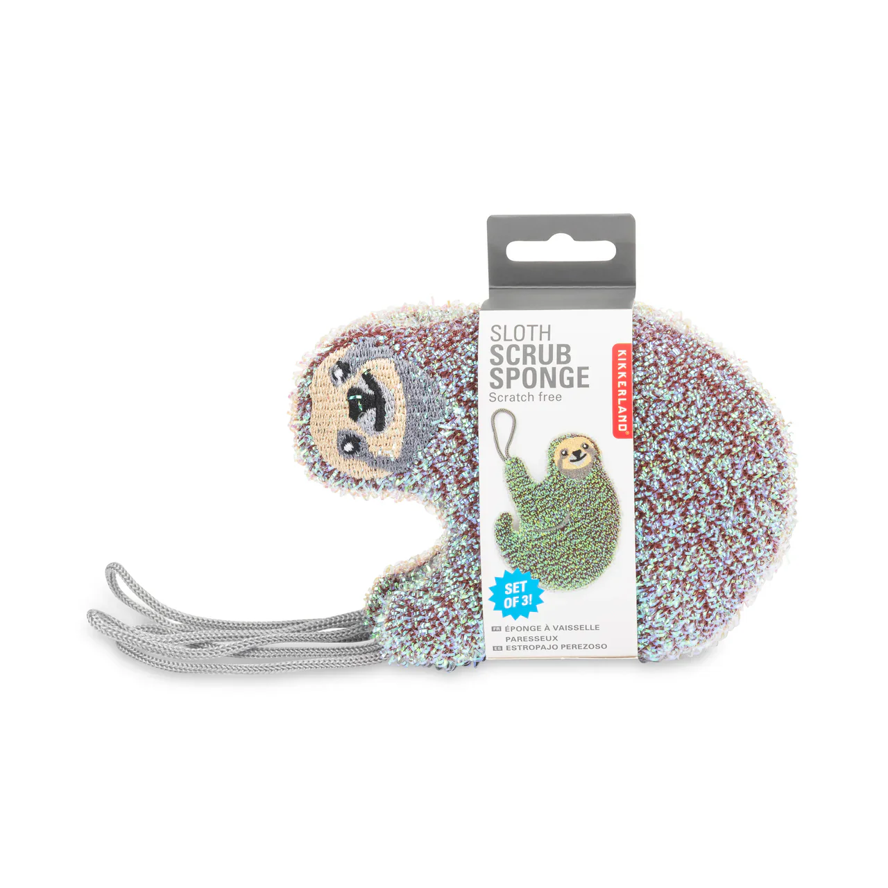 Kikkerland Sloth Sponge Set of 3 - Image 2