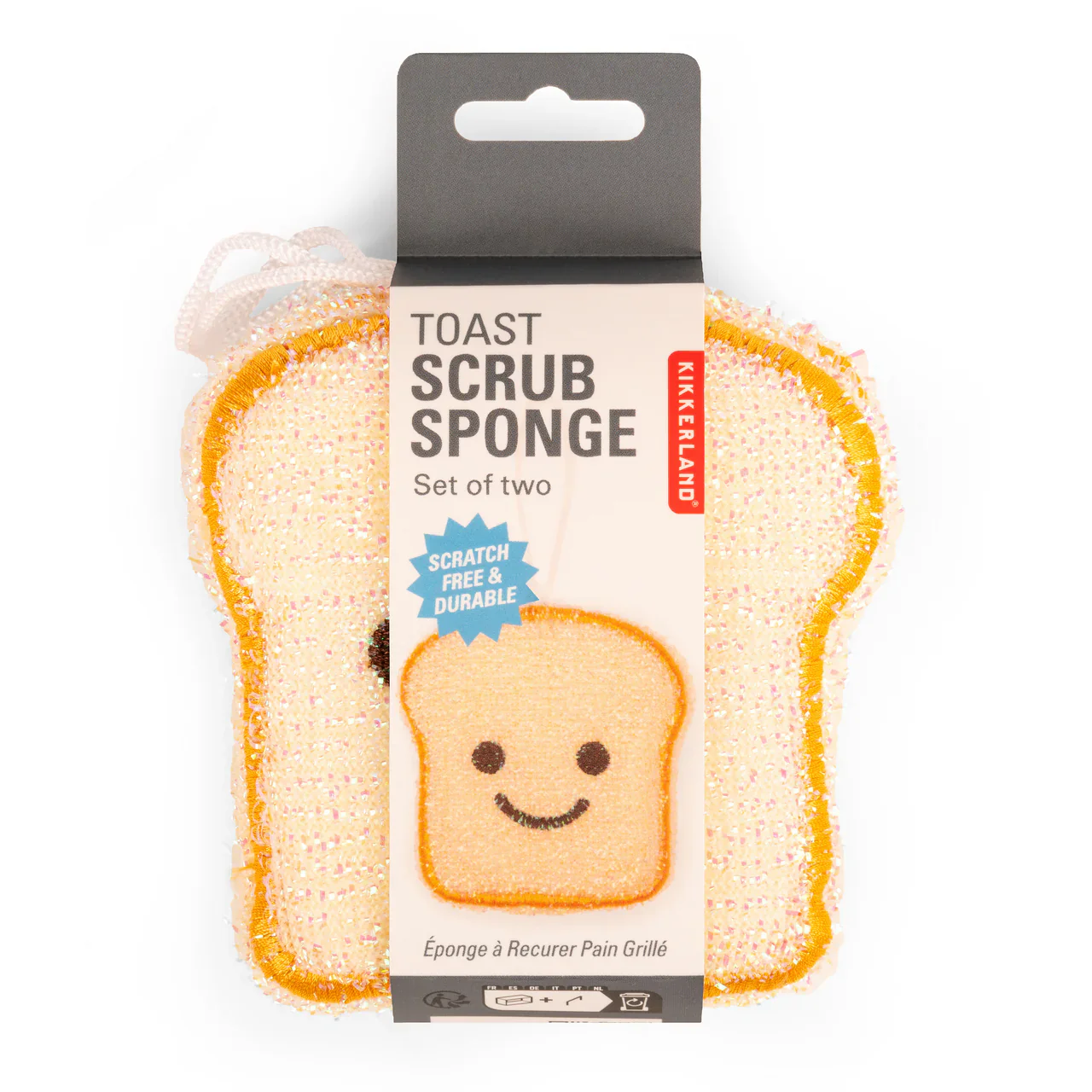Kikkerland Smiling Toast Sponge Set of 2 (CU380) - Image 2