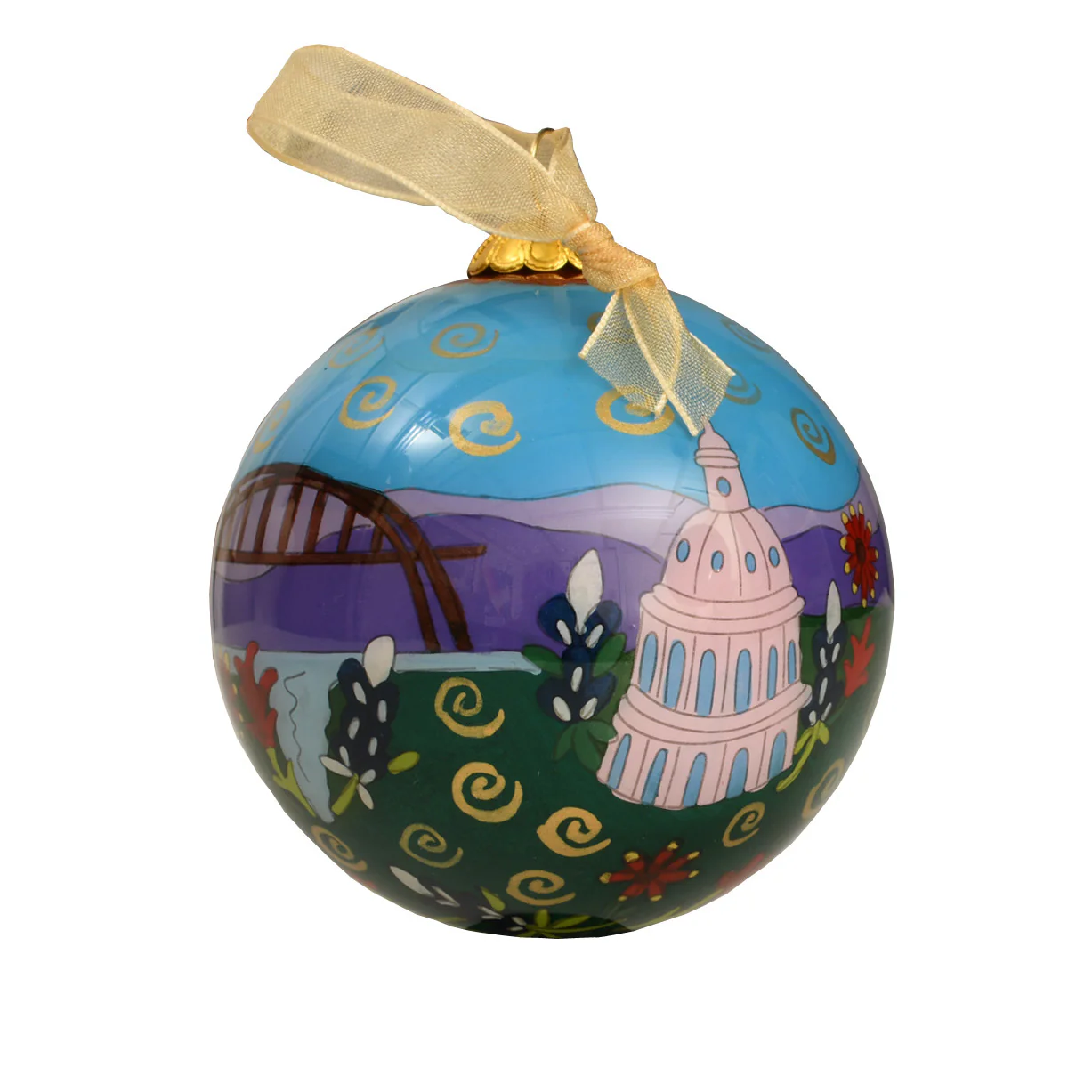 Kitty Keller Hand Painted Austin Guitar Ornament (12960-G) - Image 3