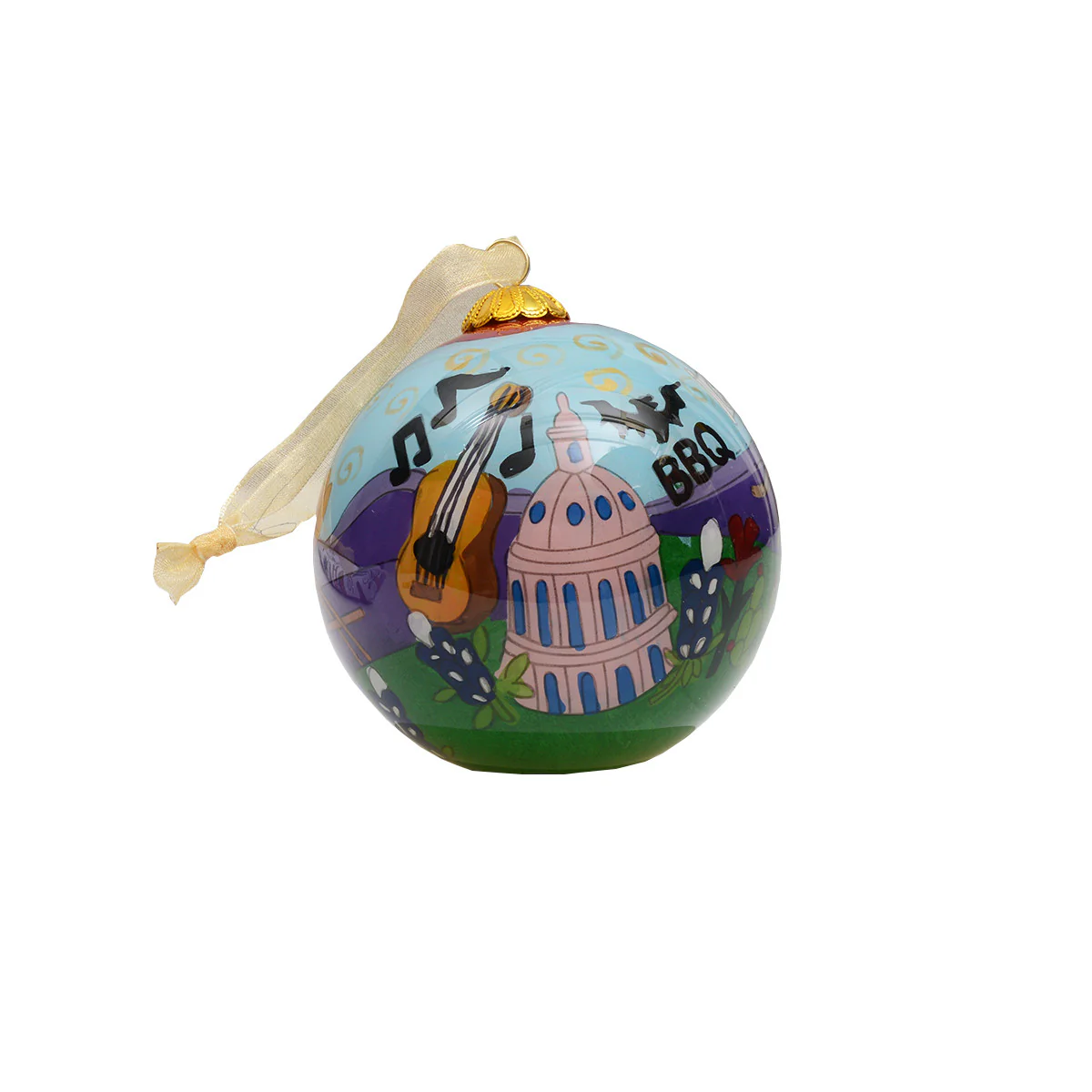 Kitty Keller Hand Painted City of Austin Icons Ornament - Image 2