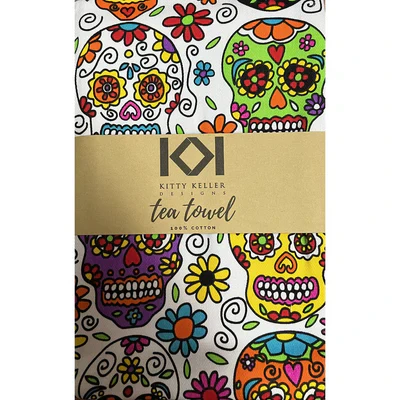Kitty Keller Sugar Skulls Kitchen Towel - Image 2