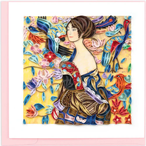 Quilling Card Lady with Fan Klimt (AS0004) - Image 4