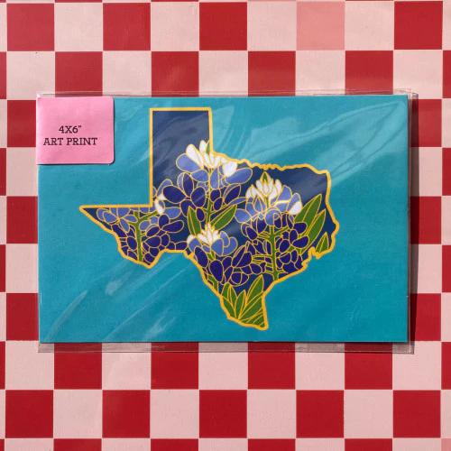 Lil Boat Boutique 4" X 6" Texas State Bluebonnets Print - Image 3