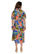Lior Collared Short Sleeve Dress with Stitching Details (Maxim-1)(Collage) - Image 4