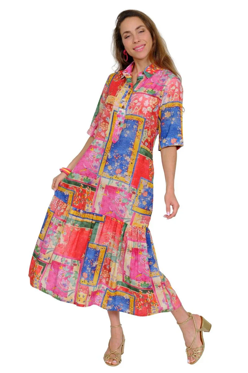 Lior Vega  Long Dress (Vega-32-Ar)(Floral Patchwork) - Image 2