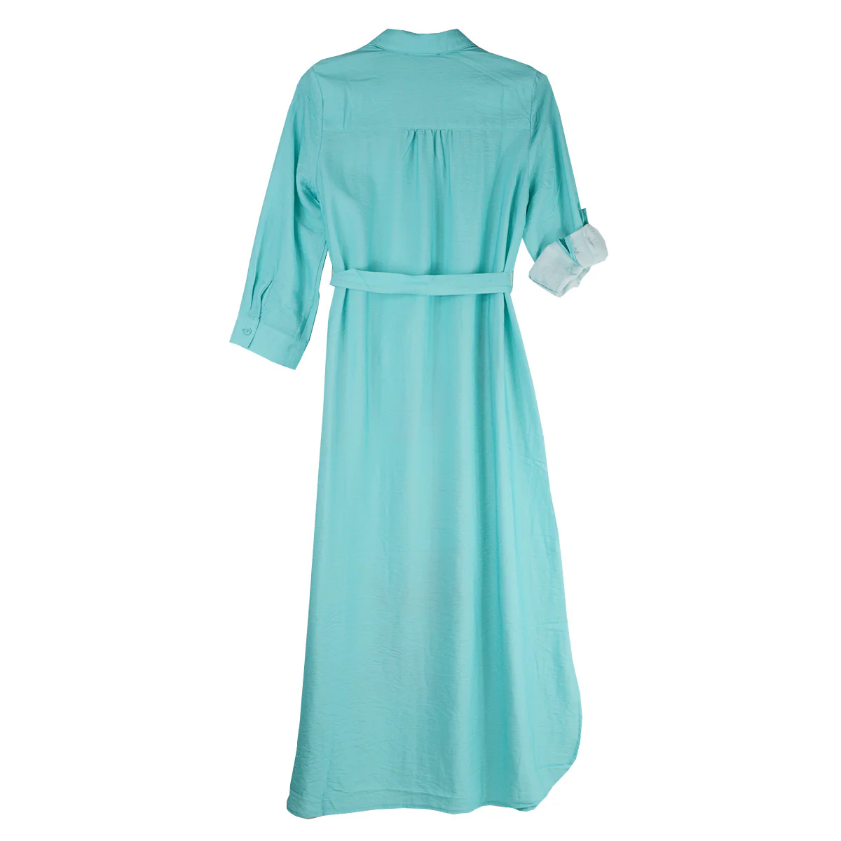 Boho Chic Maxi Self Belt Floral Dress (1292210) (Aqua) - Image 3